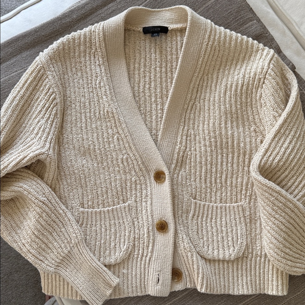 J. Crew Ribbed Button Front Cardigan - Picture 2 of 4